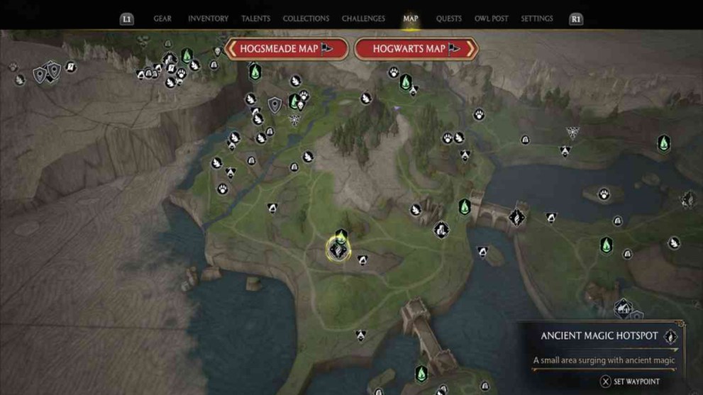 Hogwarts Legacy how to find the second ancient magic hotspot in poidsear coast.