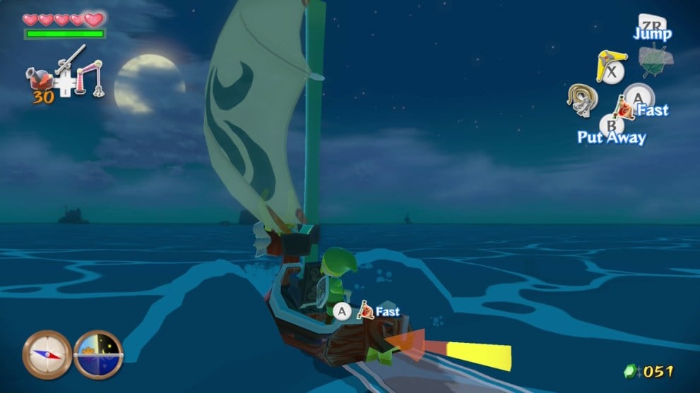 wind waker hd sailing