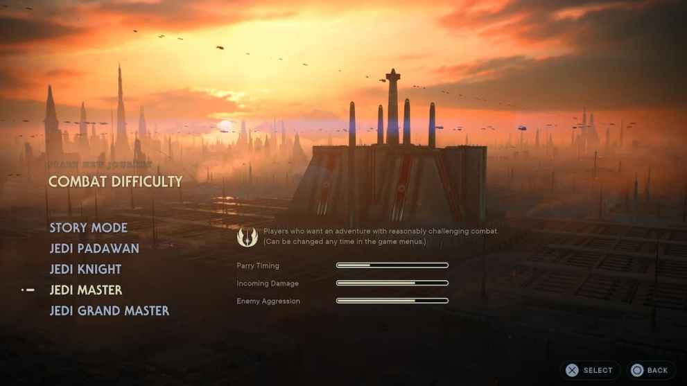 Jedi Master Difficulty Setting