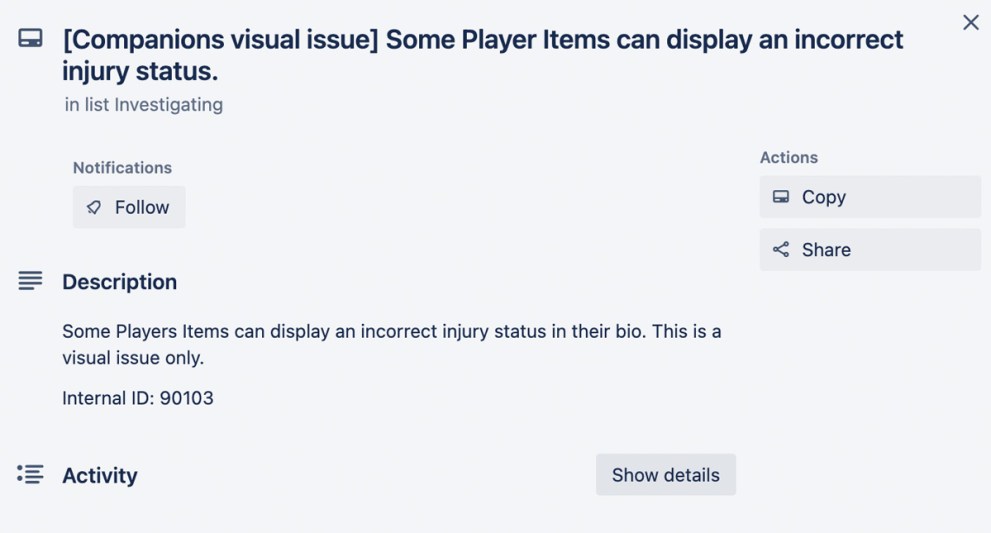 FIFA 23 Trello Card screengrab