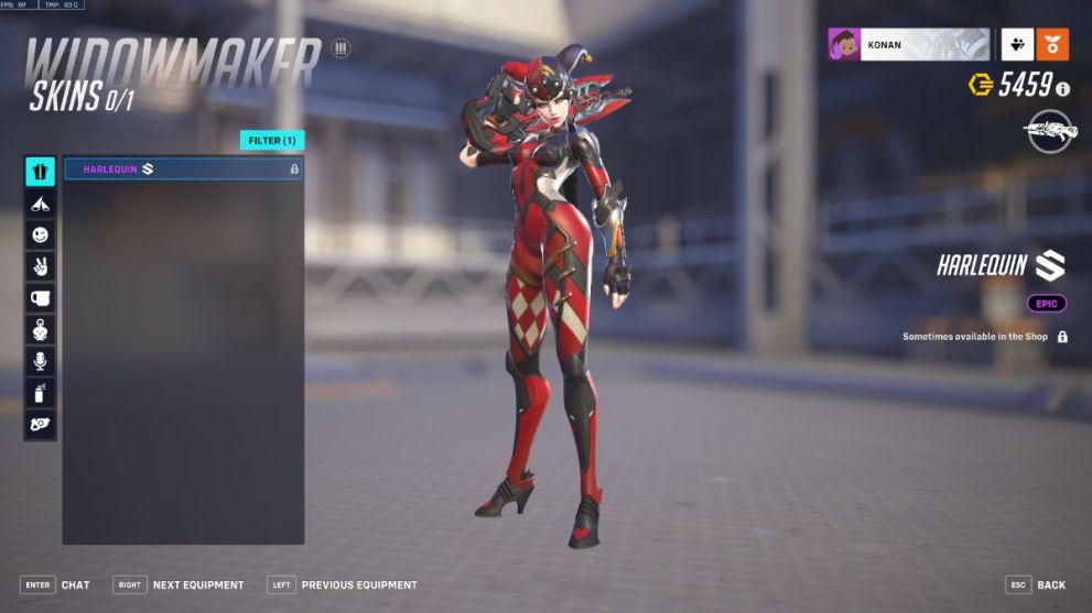 WIdowmaker's Harlequin skin in Overwatch 2