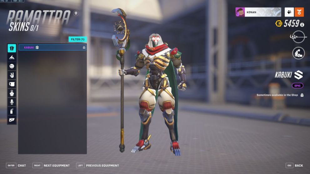 Ramattra's Kabuki skin in Overwatch 2