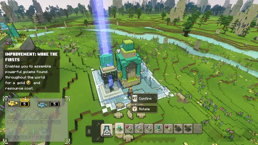 Minecraft Legends building Wake the Firsts improvement.