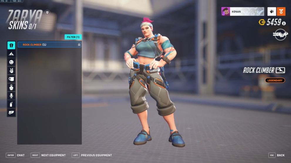 Zarya's Rock Climber skin in Overwatch 2