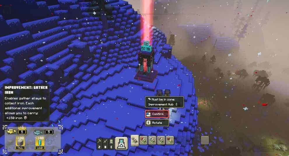 gather iron improvement in minecraft legends