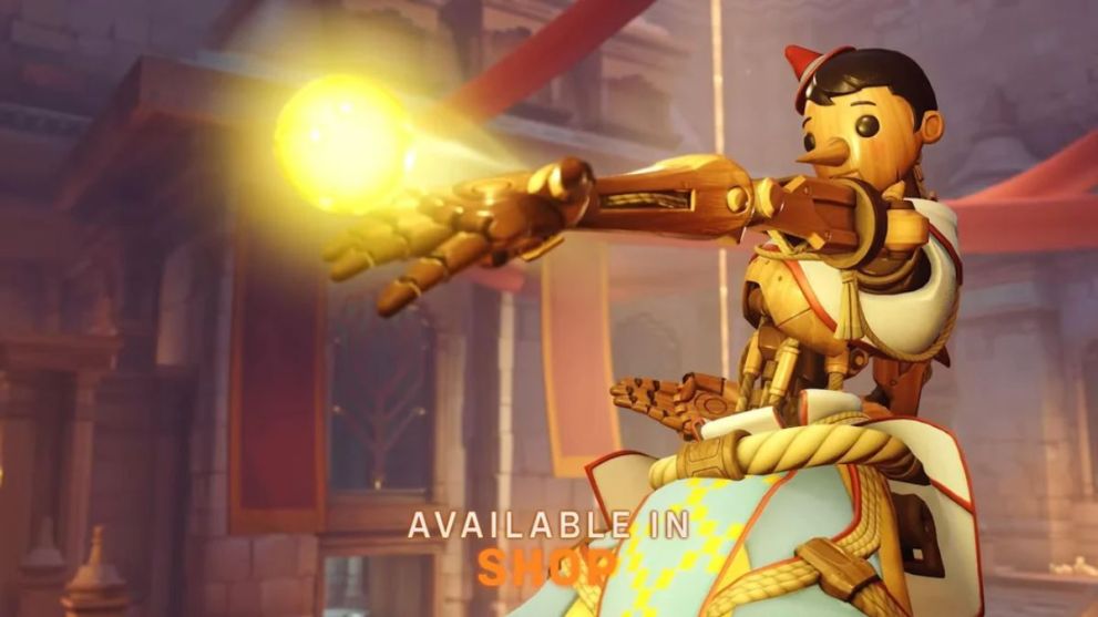 Zenyatta's Pinocchio skin in Overwatch 2 Season 4