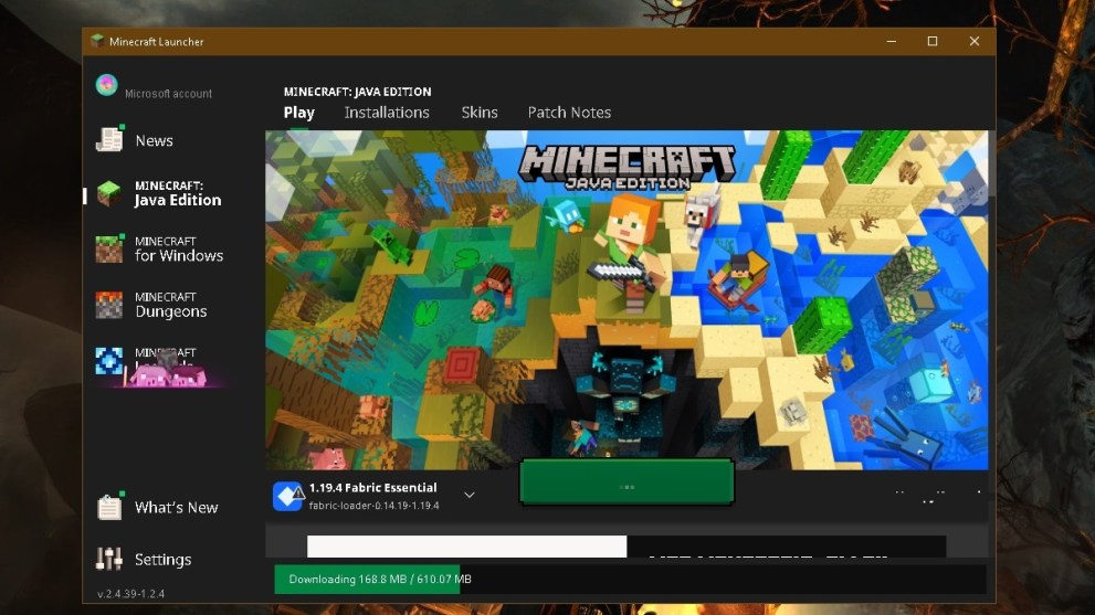 launch minecraft launcher to use the essential mod