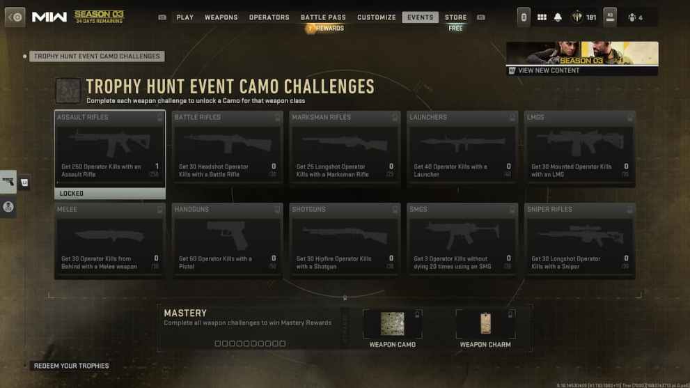 Claiming Camo Rewards in MW2 and Warzone 2