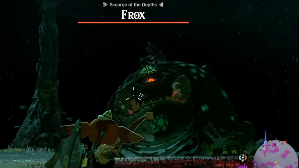 Link facing down a Frox in Tears of the Kingdom