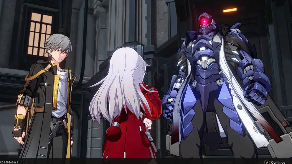 Honkai: Star Rail Clara, Svarog, and MC talking.