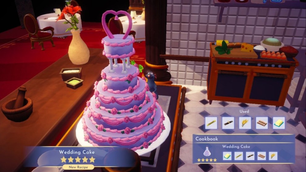 Wedding Cake recipe in Disney Dreamlight Valley.