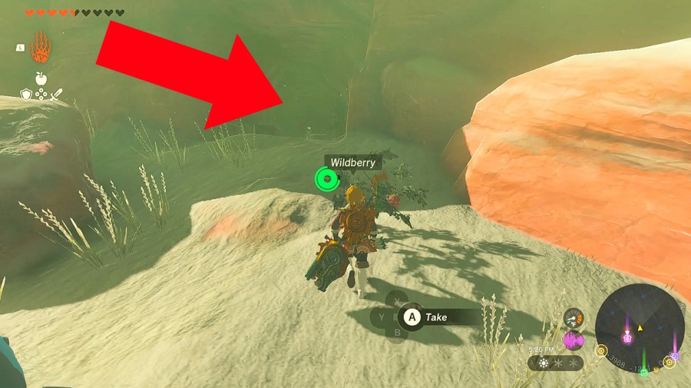 Gerudo Highland Skyview Tower Cave in Zelda TOTK.