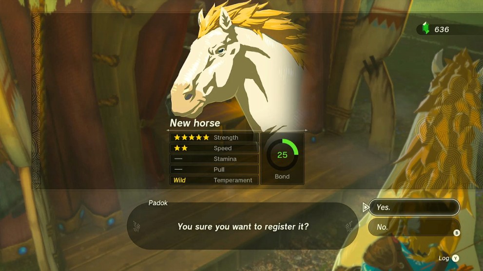 Giant White Stallion Stats in Zelda TOTK.