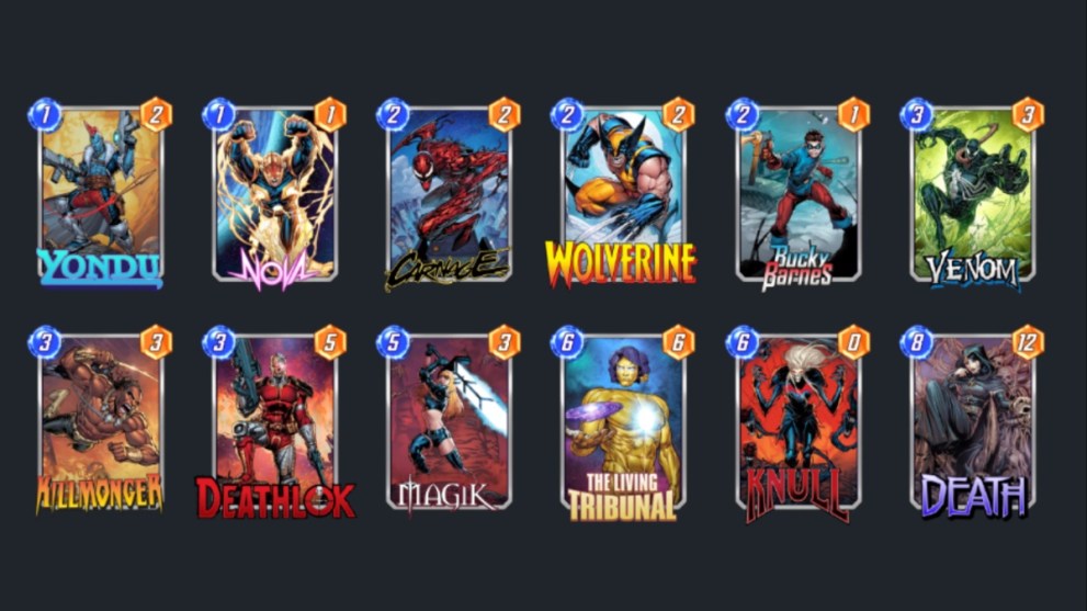 A Living Tribunal deck in Marvel Snap