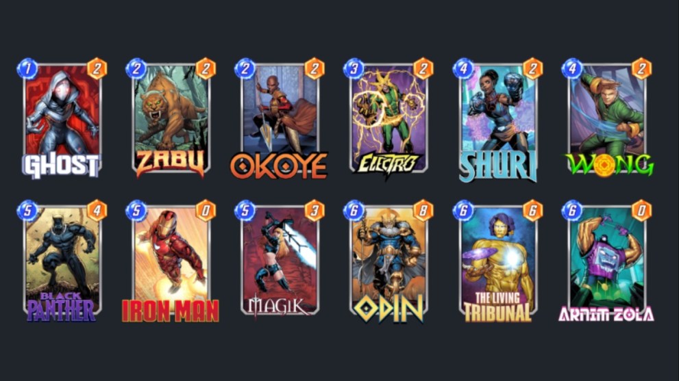 A Living Tribunal deck in Marvel Snap