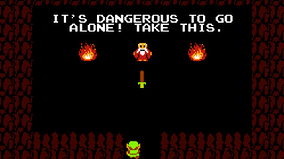 its dangerous to go alone take this zelda