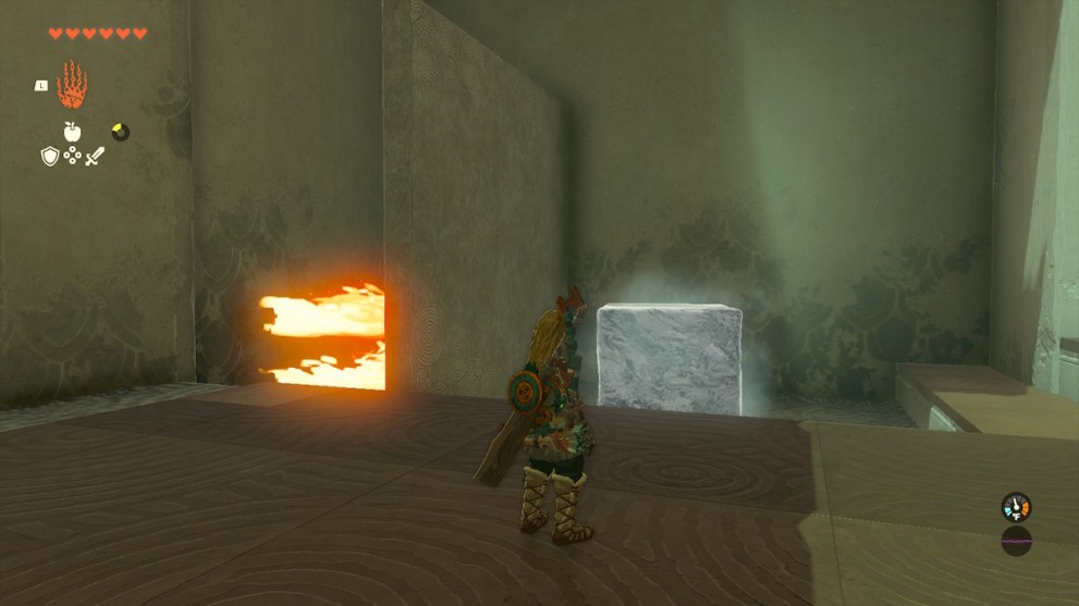 zelda tears of the kingdom kiuyoyou shrine blocking fire from ice