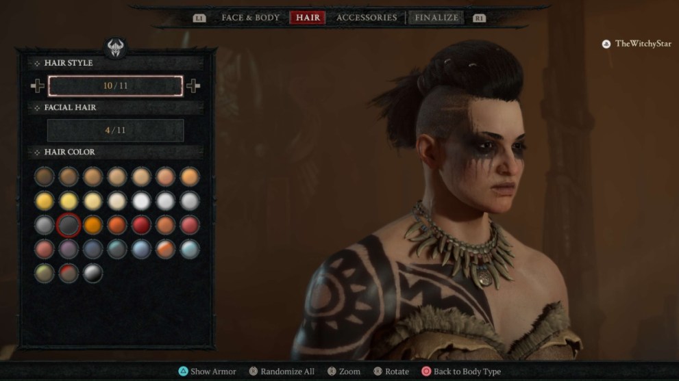 Diablo 4 Character Creator Hair Styles