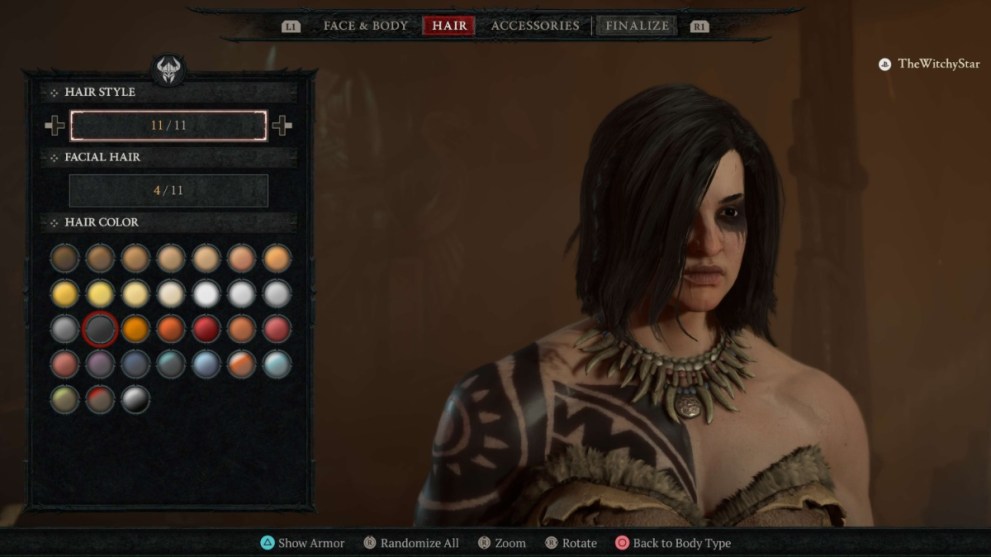 Diablo 4 Character Creator Hair Styles