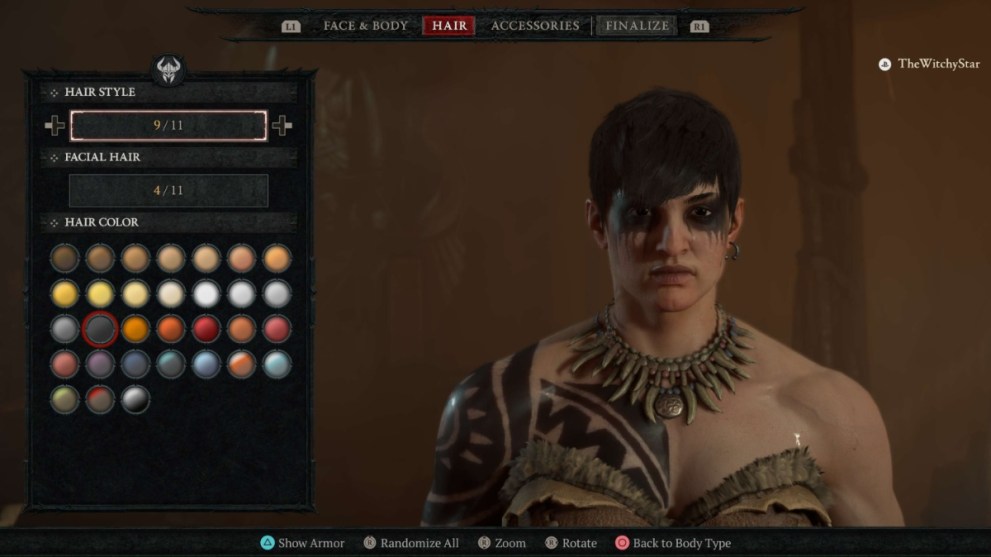 Diablo 4 Character Creator Hair Styles