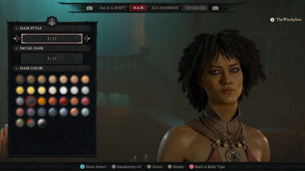 Diablo 4 Character Creator Hair Styles