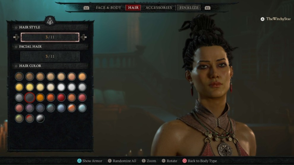 Diablo 4 Character Creator Hair Styles