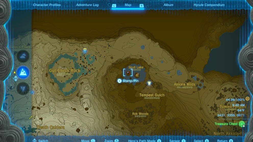 Biggoron's Sword location in Zelda TOTK.