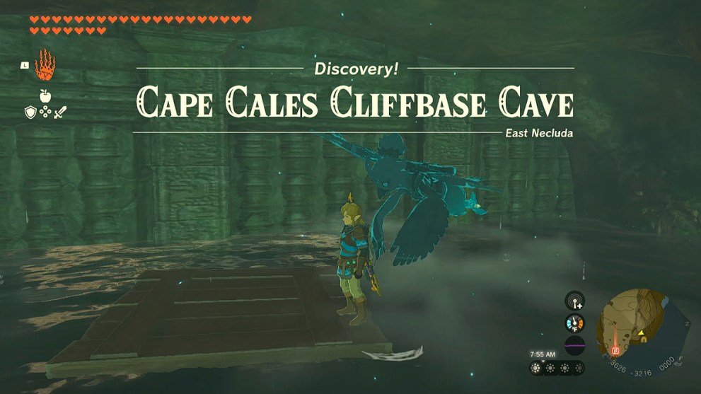 Cape Cales Cliffbase Cave in Zelda TOTK.