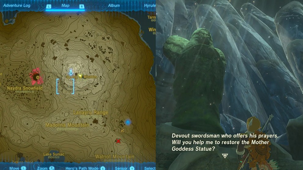 Spring of Wisdom Location in Zelda TOTK.