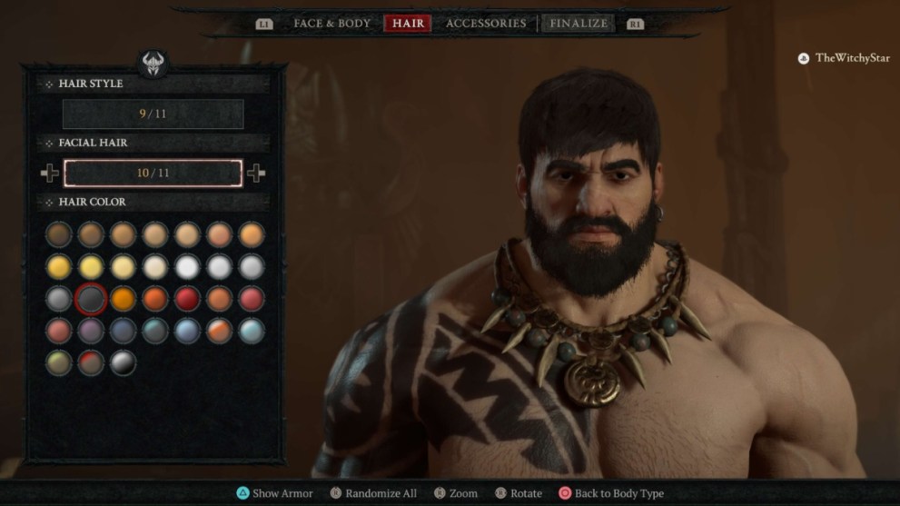 Diablo 4 Character Creator Facial Hair