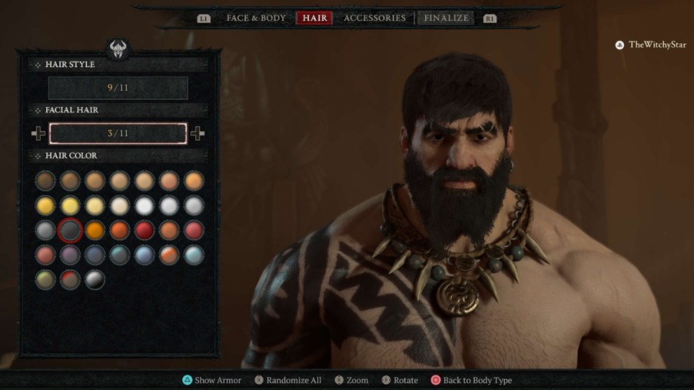 Diablo 4 Character Creator Facial Hair