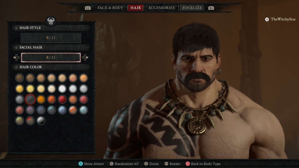 Diablo 4 Character Creator Facial Hair