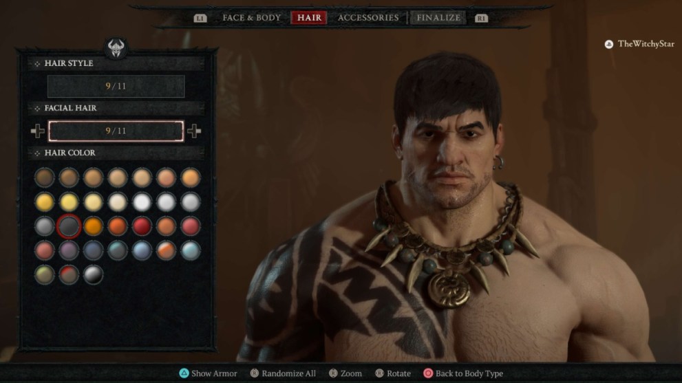 Diablo 4 Character Creator Facial Hair