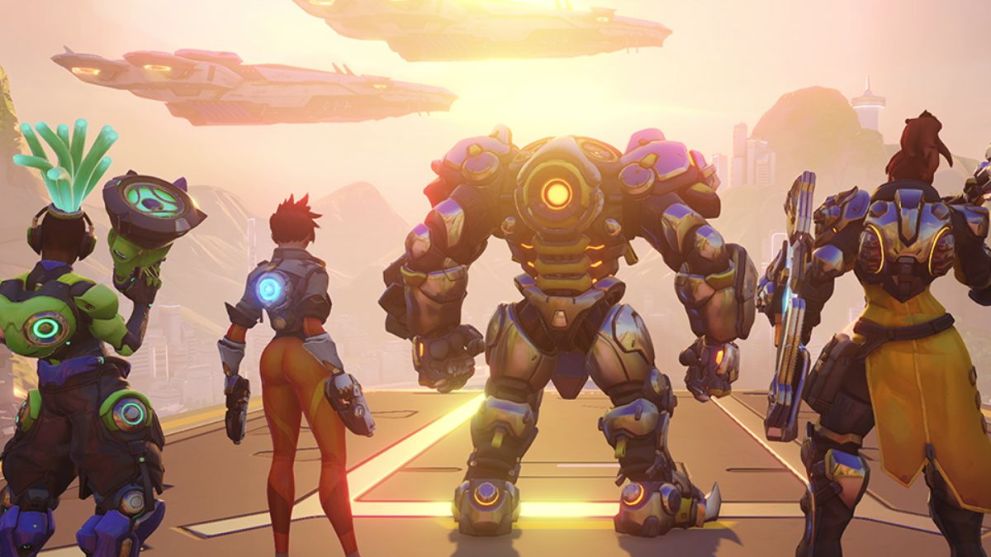 Lucio, Tracer, Reinhardt, and Brigitte