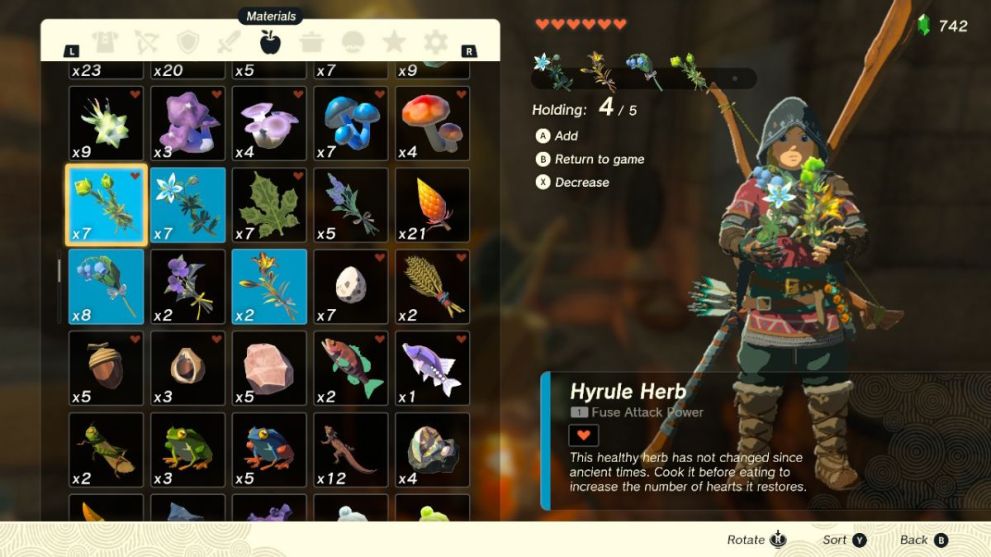 How to make Copious Fried Wild Greens in Zelda: Tears of the Kingdom