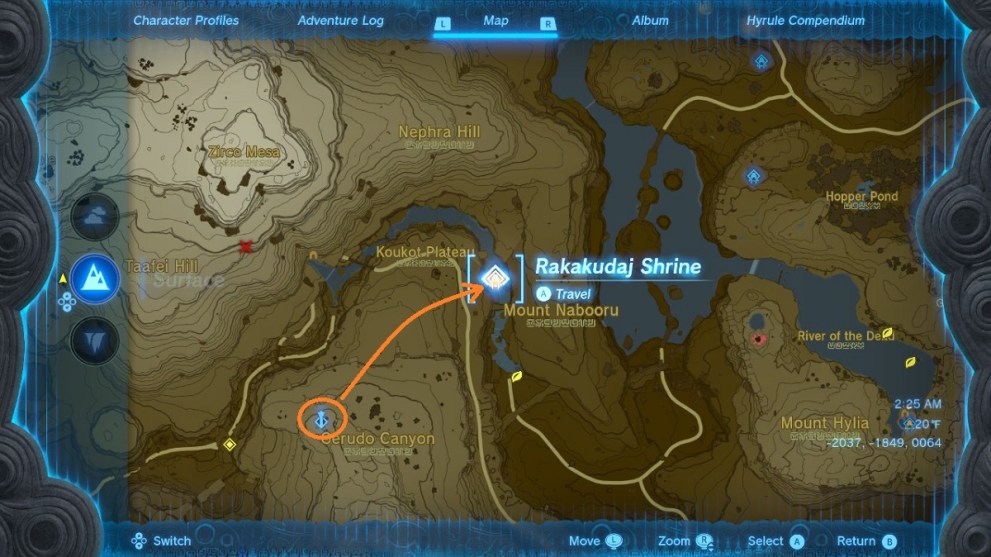 where to find rakakudaj shrine in zelda tears of the kingdom